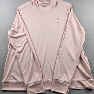 Carhartt Force Sun Defender Hoodie‎ Womens XL Pink Relaxed Fit TK6236-W